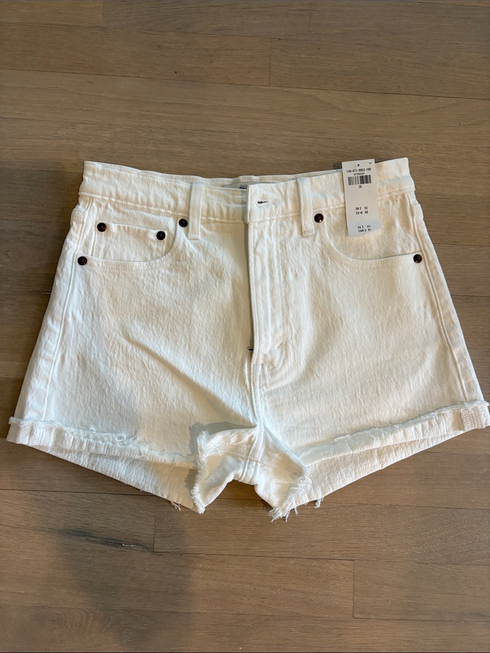 Abercrombie & Fitch White Denim Cutoff Shorts